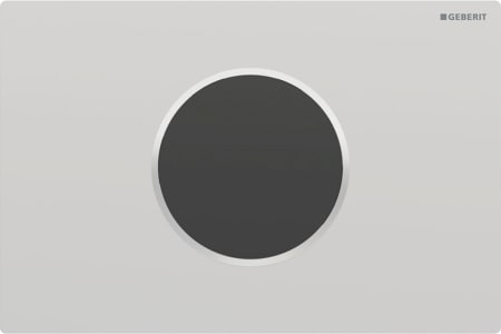 Geberit electronic WC flush control, mains operation, for Sigma concealed cistern 12 cm, with Sigma10 flush plate, round, automatic / touchless: Plate: chrome / matt, easy-to-clean coated, Design ring/-s: chrome / glossy