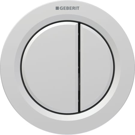 Geberit-malli 01 etähuuhtelupainike, pyöreä, pneumaattinen, kaksoishuuhtelu, kalustepainike: kromi / matta, easy-to-clean-pinnoitus
