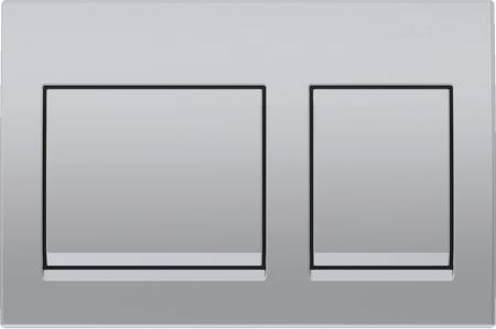 Geberit Alpha25 actuator plate, square, dual flush: Plate, Button: chrome / matt