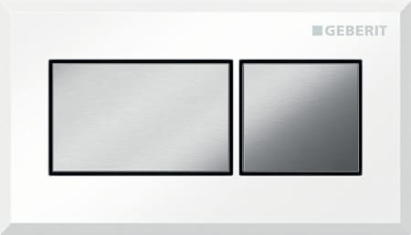 WC flush control dual, pneumatic, white/satin chrome