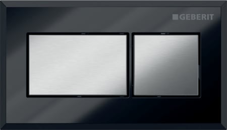 WC flush control dual, pneumatic, black/satin chrome