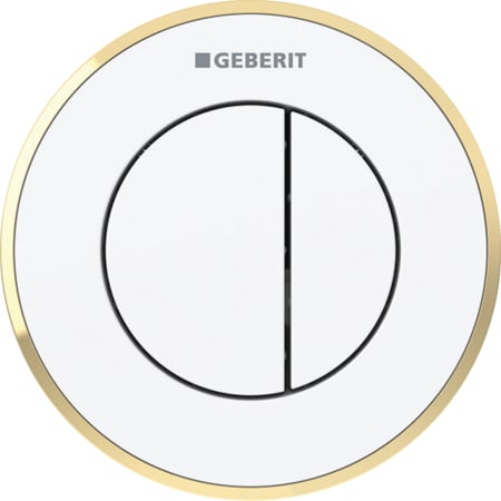 Comando pneumatico Tipo10 round Sigma12 da incasso doppiotasto bianco/oro