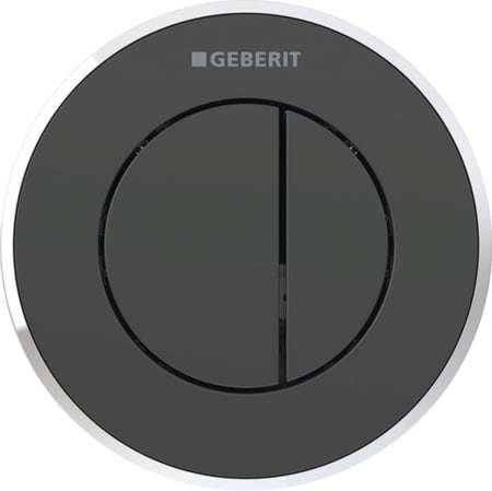 Comando pneumatico Tipo10 round Sigma8 da incasso doppiotasto nero/cromato