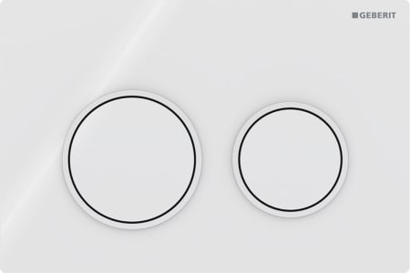 Omega20 round placca di comando doppio tasto bianco/bianco opaco/bianco