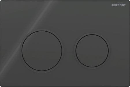 Omega20 round placca di comando doppio tasto nero/nero opaco/nero