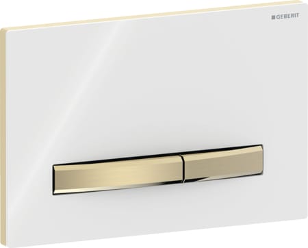 Plaque de déclenchement Geberit Sigma50 pour rinçage double touche, couleur métallique laiton: laiton, noir