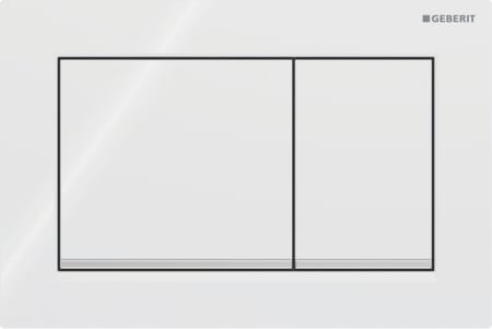 Geberit Omega20 flush plate, square, dual flush: Plate, Button: white / glossy, Design stripes: chrome / glossy
