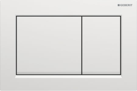Geberit Omega20 flush plate, square, dual flush: Plate, Button: chrome / matt, easy-to-clean coated, Design stripes: chrome / glossy