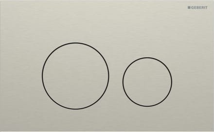Geberit Sigma40 flush plate, round, dual flush: Plate, Button: nickel / brushed, easy-to-clean coated