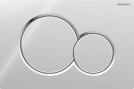 Geberit Sigma01 flush plate, round, dual flush: Plate, Button: chrome / glossy