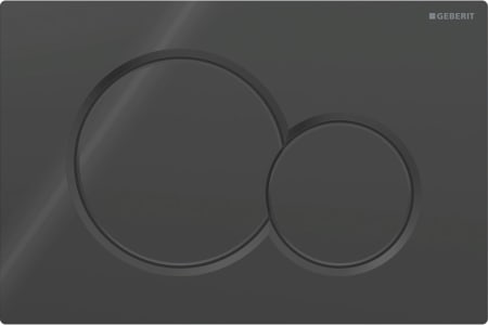 Geberit Sigma01 flush plate, round, dual flush: Plate, Button: black / glossy