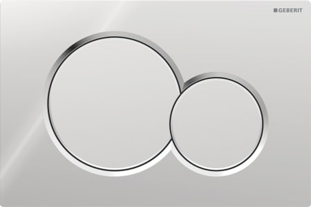 Geberit Sigma01 flush plate, round, dual flush: Plate: chrome / glossy, Button: chrome / matt