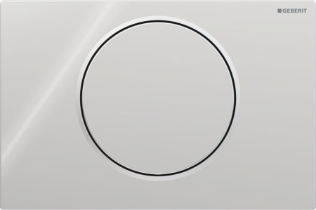 Geberit Sigma10 flush plate, round, stop-and-go flush: Plate, Button: chrome / glossy, Design ring/-s: chrome / matt