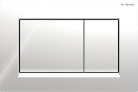 Geberit Sigma20 flush plate, square, dual flush: Plate, Button: chrome / glossy, Design stripes: matt chrome