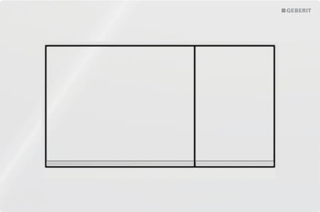 Geberit Sigma20 flush plate, square, dual flush: Plate, Button: white / glossy, Design stripes: chrome / glossy