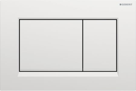 Geberit Sigma20 flush plate, square, dual flush: Plate, Button: chrome / matt, easy-to-clean coated, Design stripes: chrome / glossy