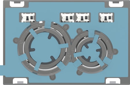 Geberit Sigma50 Betätigungsplatte für 2-Mengen-Spülung, rund, Metallfarbe schwarzchrom: Grundplatte und Designringe: schwarzchrom, Deckplatte und Tasten: kundenspezifisch