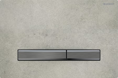 Geberit Sigma50 flush plate, square, dual flush, metal colour black chrome: Base plate, Button: black chrome / brushed, easy-to-clean coated, Cover plate: concrete look