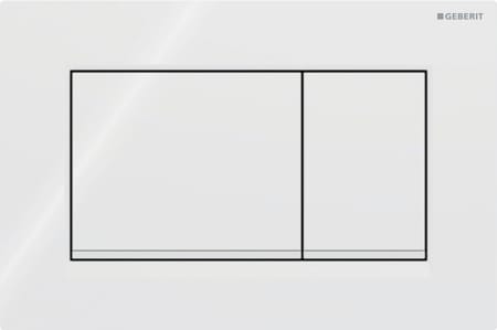 Geberit Sigma20 flush plate, square, dual flush: Plate, Button: white / glossy, Design stripes: white matt