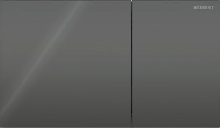 Geberit Sigma70 flush plate, square, dual flush: Button: black / glossy glass, B=25cm