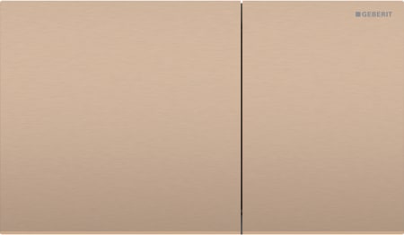 Geberit Sigma70 flush plate, square, dual flush: Button: red gold / brushed, easy-to-clean coated, B=25cm