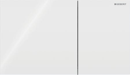 Geberit Sigma70 flush plate, square, dual flush: Button: white / glossy glass, B=25cm