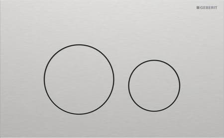 Geberit Sigma40 flush plate, round, dual flush: Plate, Button: brushed, easy-to-clean coated