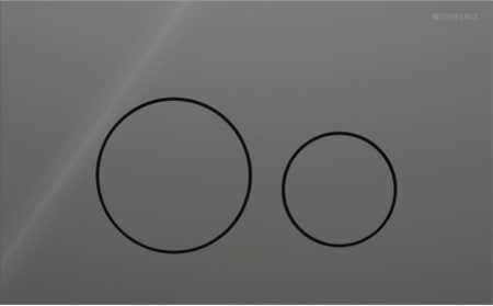Geberit Sigma40 flush plate, round, dual flush: Plate, Button: lava / glossy glass