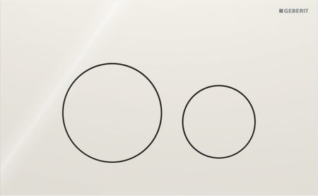 Geberit Sigma40 flush plate, round, dual flush: Plate, Button: sand grey / glossy glass