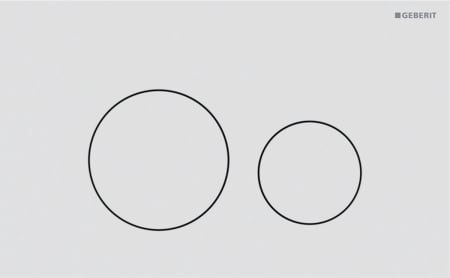 Geberit Sigma40 flush plate, round, dual flush: Plate, Button: white matt / easy-to-clean coated