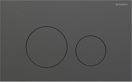 Geberit Sigma40 flush plate, round, dual flush: Plate, Button: black chrome / brushed, easy-to-clean coated