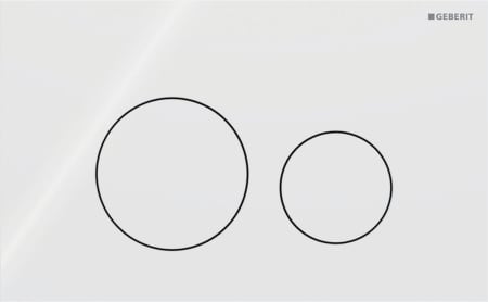 Geberit Sigma40 flush plate, round, dual flush: Plate, Button: white / glossy glass