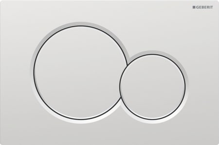 Geberit Sigma01 flush plate, round, dual flush: Plate, Button: chrome / matt, easy-to-clean coated
