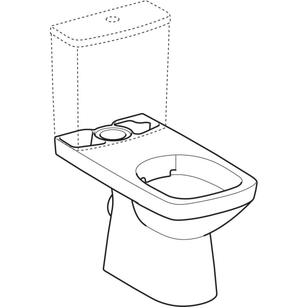 Geberit Selnova Square Floor Standing WC For Close Coupled Exposed Cistern Washdown Horizontal