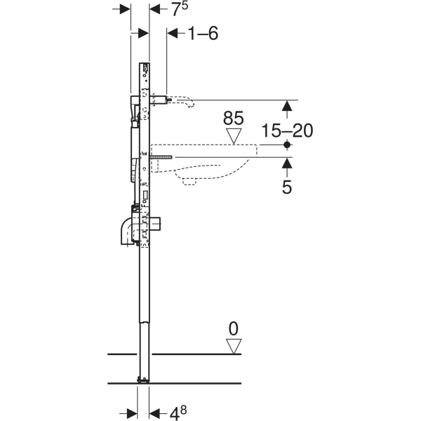 B ti support Geberit Duofix Pour Lavabo 112 130 Cm Robinetterie 