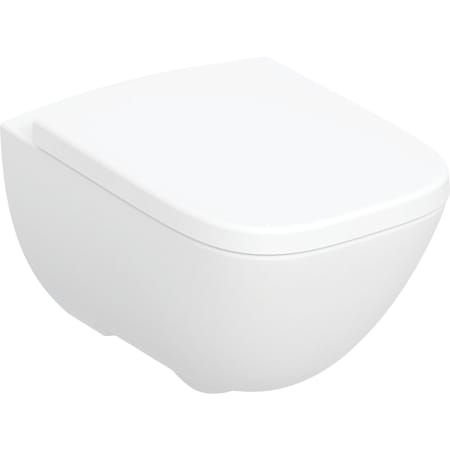 Geberit Selnova Square set of wall-hung WC, Premium, washdown, shrouded, Rimfree, with WC seat