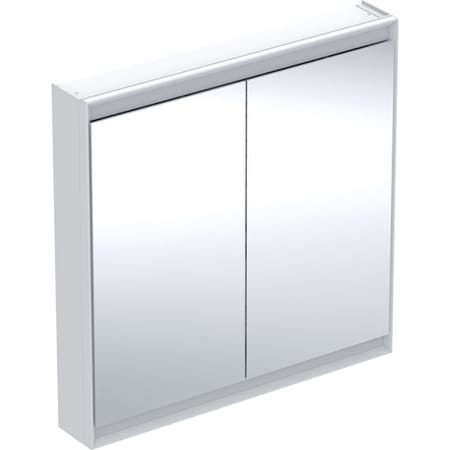 Geberit ONE mirror cabinet with ComfortLight and two doors, exposed installation, height 90 cm