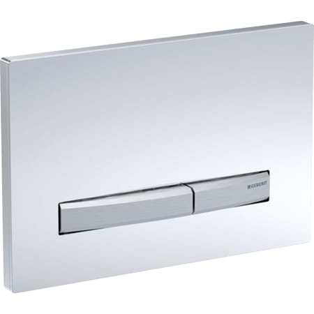Geberit Sigma50 actuator plate for dual flush, metal colour chrome-plated