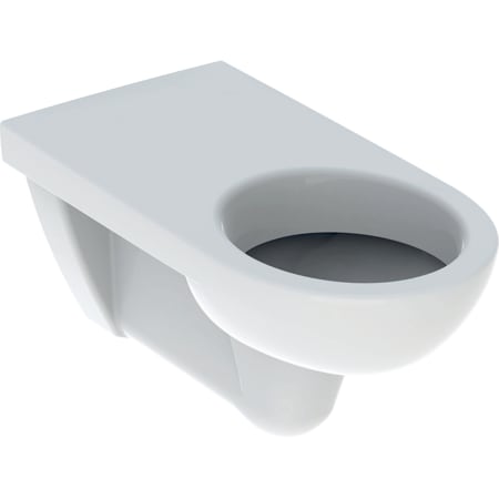 WC suspendu à fond creux Geberit Renova Comfort rallongé, adapté PMR, sans trous d’abattant WC