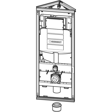 Geberit GIS Element für Wand-WC, 114 cm, mit Sigma UP-Spülkasten 12 cm, Ecklösung - Elemente für WCs