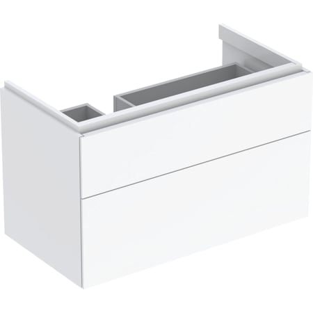 Geberit Xeno² cabinet for washbasin with shelf surface, with two drawers