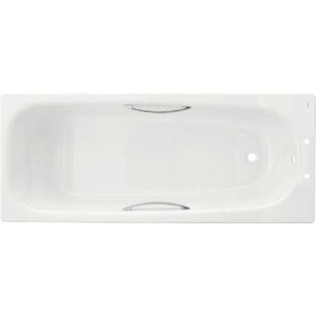 Twyford Shallow rectangular bathtub, antislip surface, with feet and handles