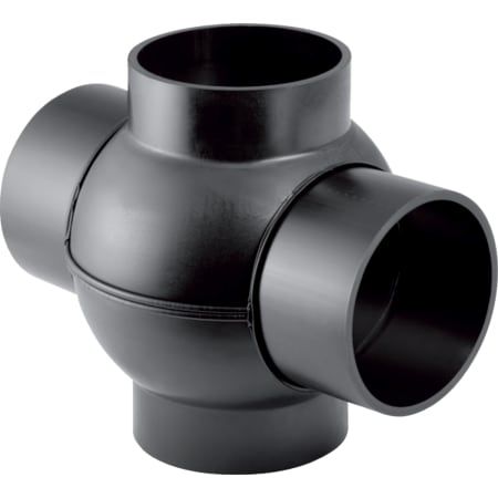 Geberit PE double branchball 88.5°, connections 180° offset