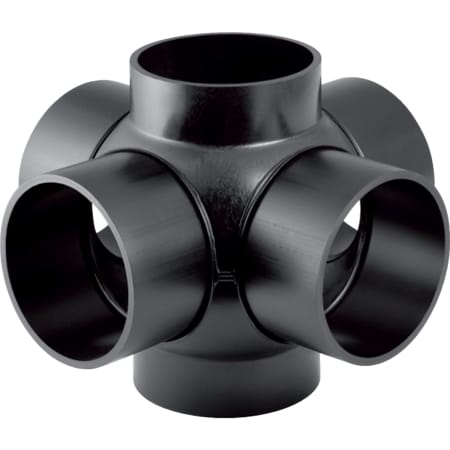 Geberit HDPE quadruple branchball 88.5°, connections 90° offset