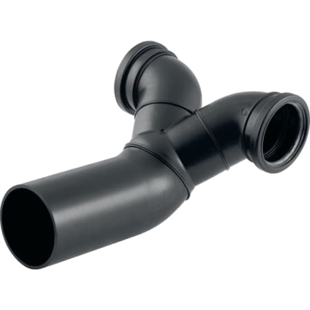 Geberit HDPE double connection bend 90°, offset, for wall-hung WC