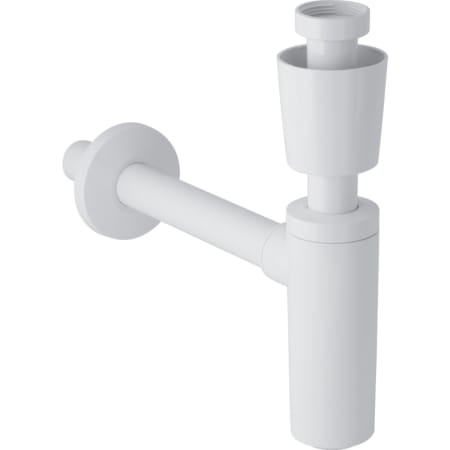Sifón con tubo de inmersión Geberit para lavabos, con plafón de válvula, desagüe horizontal