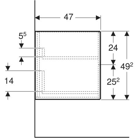 Armoire latérale Geberit ONE avec deux tiroirs - Armoires latérales,Armoires latérales basses