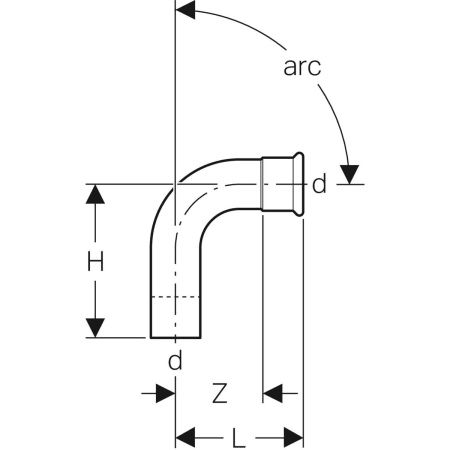 Geberit Mapress Copper bend with plain end - Bends