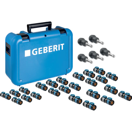 Geberit FlowFit -laukku liitinmuhveilla muiden valmistajien järjestelmiin