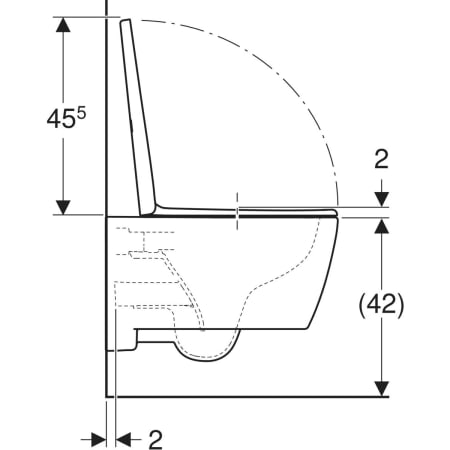 Geberit iCon Set Wand-WC Tiefspüler, geschlossenes Keramikdesign, Rimfree, mit WC-Sitz - Wand-WCs,Tiefspül-WCs